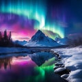 Aurora Cascade: Glowing Lights Descend in a Magical Display