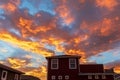 Aurora, Colorado - Denver Metro Area Residential Fall Sunrise Sky View Royalty Free Stock Photo