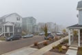 Aurora, Colorado - late fall foggy morning in the newly constructed neighborhood