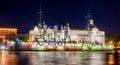 Aurora cruiser on Neva river at night, Saint Petersburg, Russia Royalty Free Stock Photo