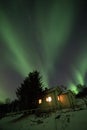 Aurora from the house Royalty Free Stock Photo