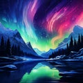Aurora Illumination: Radiant Colors Illuminate the Arctic Night