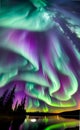 Aurora lights illustration Artificial intelligence artwork generated