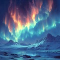 Aurora Lights Illustration Generated by AI