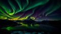 aurora northern lights landscape night sky of northern lights multi coloured borealis twilight nature space backgrounds