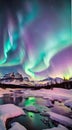 Aurora northern southern lights illustration Artificial intelligence artwork generated