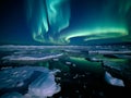 Captivating Aurora above icy wonderland