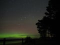 Aurora northern polar lights Big dipper constellation Universe night sky stars Royalty Free Stock Photo