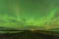 Aurora polaris above mountains.northern lights landscape Royalty Free Stock Photo