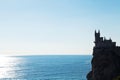 Aurora rock with Swallow's Nest castle in morning Royalty Free Stock Photo