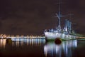 Aurora ship in the night Royalty Free Stock Photo