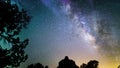 Aurora Solar Storm Sedona Bell Rock Milky Way Galaxy Time Lapse Dolly Pan Starry Sky Southwest USA Simulated Geomagnetic Storm