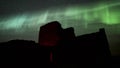 Aurora Solar Storm Wupatki National Monument Sunset to Night Stars Over Indian Ruins Southwest USA Simulated Geomagnetic Storm