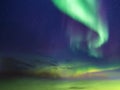 Aurora borealis starry sky shining light colorful green blue background