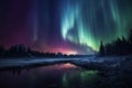 Auroras enchanting glow paints a beautiful canvas in the night
