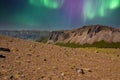 Auroras over the volcanic landscape of Kamchatka