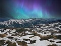 Auroras over the volcanic landscape of Kamchatka