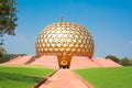 Auroville meditation hall. Pondicherry, India Royalty Free Stock Photo