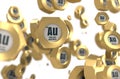 Aurum chemical element. Royalty Free Stock Photo