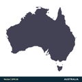 Australia - Australia & Oceania Countries Map Icon Vector Logo Template Illustration Design. Vector EPS 10.