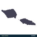 Samoa - Australia & Oceania Countries Map Icon Vector Logo Template Illustration Design. Vector EPS 10.