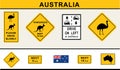 Australia road signs vectors Royalty Free Stock Photo