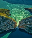 AUS - WA Horizontal Falls aerial Royalty Free Stock Photo