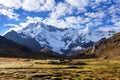 Ausangate Andes mountains in Peru evening view Royalty Free Stock Photo