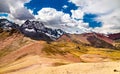 Ausangate Mountain seen from Vinicunca in Peru Royalty Free Stock Photo