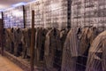 AUSCHWITZ-BIRKENAU CONCENTRATION CAMP, POLAND - JUNE, 2017: Clothing prisoners concentration camps in which were destroyed Jews