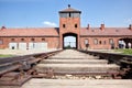 Auschwitz Birkenau main entrance with railways.