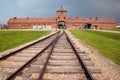 Auschwitz Birkenau main entrance with railways.