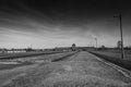 The entrance gate of Auschwitz II Birkenau Nazist extermination camp Royalty Free Stock Photo