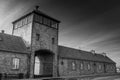The entrance gate of Auschwitz II Birkenau Nazist extermination camp Royalty Free Stock Photo