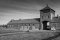 The entrance gate of Auschwitz II Birkenau Nazist extermination camp Royalty Free Stock Photo