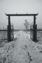 Auschwitz - Birkenau in Polland in winter