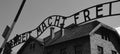 Auschwitz concentration camp ARBEIT MACHT FREI sign Royalty Free Stock Photo