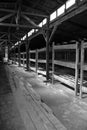 Auschwitz concentration camp inside barracks Royalty Free Stock Photo