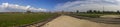 Auschwitz II -Birkenau Extermination camp main entrance panorama