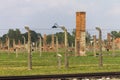 Auschwitz II -Birkenau Extermination camp outdoors Royalty Free Stock Photo