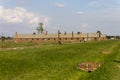 Auschwitz II -Birkenau Extermination camp outdoors and ruins Royalty Free Stock Photo