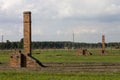 Auschwitz II -Birkenau Extermination camp outdoors and ruins Royalty Free Stock Photo