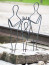 Auschwitz II Birkenau, Poland, November 4, 2014 Sculpture symbolizing the separation of families