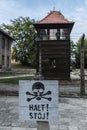 Electrified fence of the Auschwitz concentration camp near Krakow, Poland