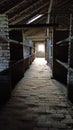 Interior of prison barracks in Auschwitz concentration camp