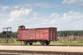 AUSCHWITZ, POLAND - JULY 2017. Auschwitz Birkenau concentration camp, Deportation wagon