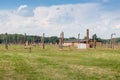 AUSCHWITZ, POLAND - JULY 2017. Auschwitz concentration camp, Barracks ruins