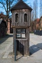 Auschwitz, Poland - Wooden roll call tower at the concentration camp