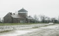 Territory of the Nazi concentration labor camp Auschwitz-Birkenau in Poland. Holocaust in Europe Royalty Free Stock Photo