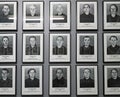 AUSCHWITZ, POLAND - SEPTEMBER 2, 2017. Photos of Auschwitz prisoners who died in the concentration camp, Auschwitz, Poland